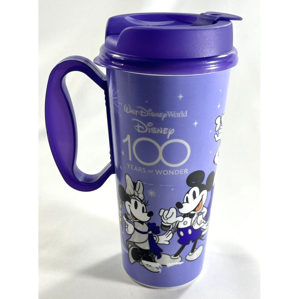 Walt Disney World 100 Years of Wonder Resort Refillable Tumbler Cup Mug Purple